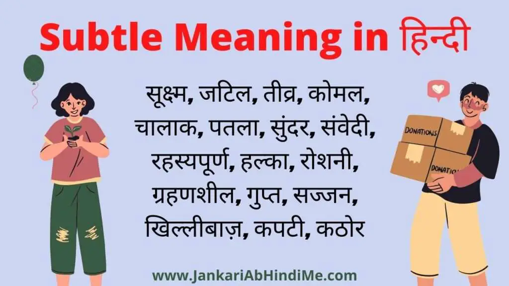 Subtle Meaning in Hindi