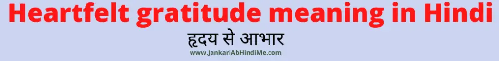 Heartfelt gratitude meaning in Hindi