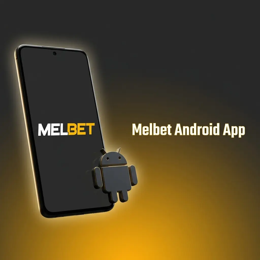 Melbet Android app interface showing mobile betting and casino games access on a smartphone screen