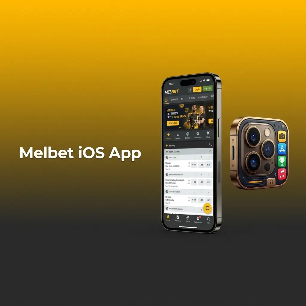 Melbet iOS app interface on iPhone and iPad showing sports betting and live casino features optimised for Apple devices