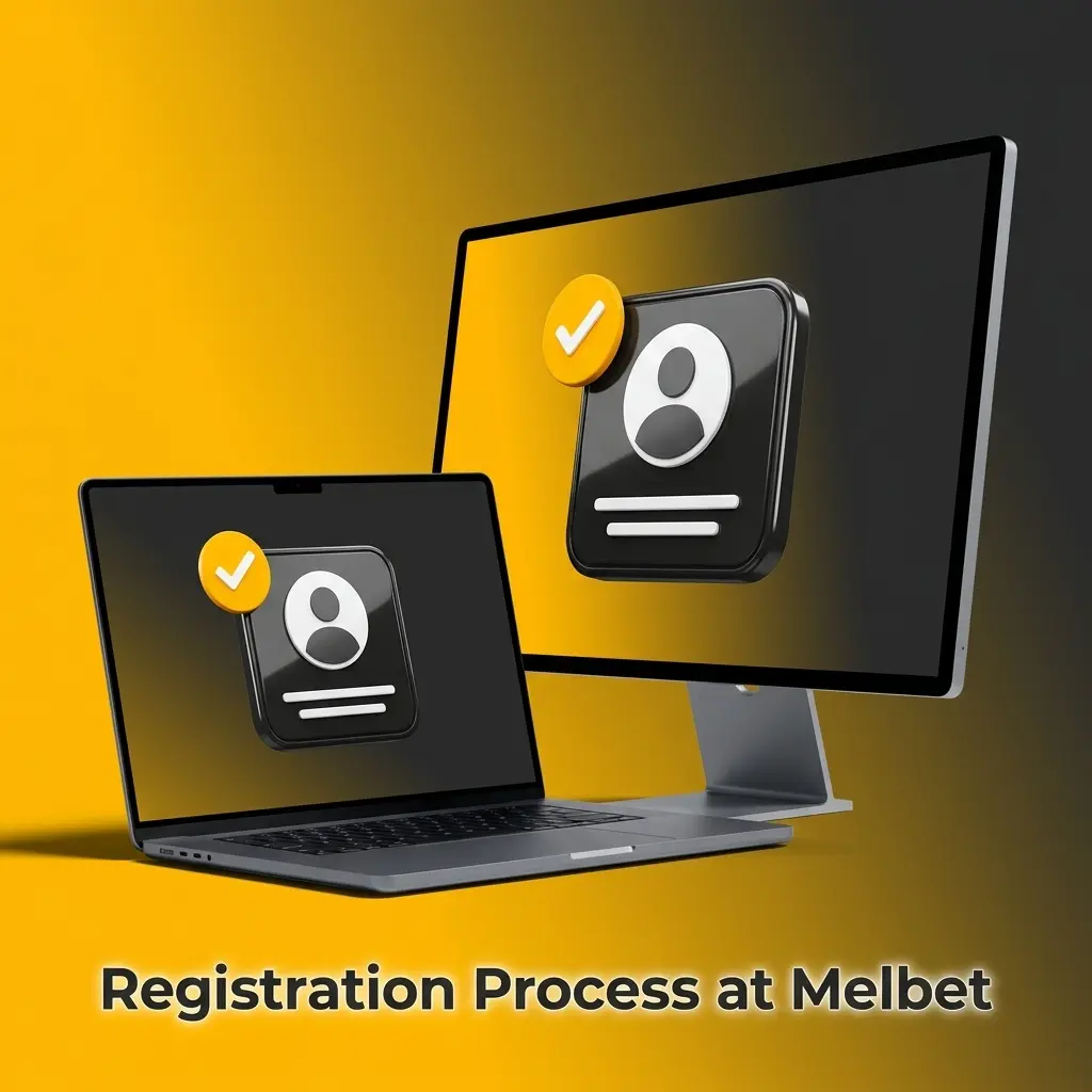 Step-by-step Melbet registration process showing account creation form with phone, email, and social media options